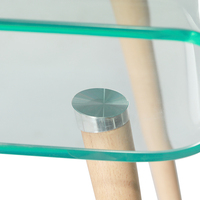 Table basse de salon en verre et bois, prix d'usine Chine 2026