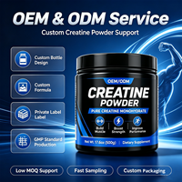 Créatine monohydrate en poudre, 5 g par dose, complément nutritionnel sportif pour la performance musculaire et le soutien énergétique, étiquette privée OEM