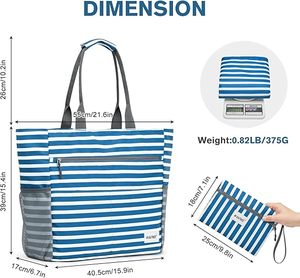 Muestra gratis equipaje ligero impermeable mujeres señoras diseñador Weekender viaje verano playa piscina hombro bolso de mano - Product Image 3