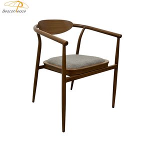 Sillas de comedor con marco de aluminio y madera <span class=keywords><strong>baratas</strong></span>, diseños nórdicos modernos, silla de café para exteriores para hotel - Product Image 2