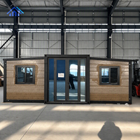 Maison conteneur moderne en acier personnalisable et extensible, 20ft 40ft, à double aile pliable, préfabriquée modulaire, pour atelier, entrepôt, véranda, cabane