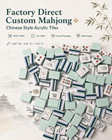 Élégant ensemble de mahjong pliable en acrylique vert menthe, 160 tuiles, style chinois, logo personnalisé américain, jeu de société d'intérieur, OEM