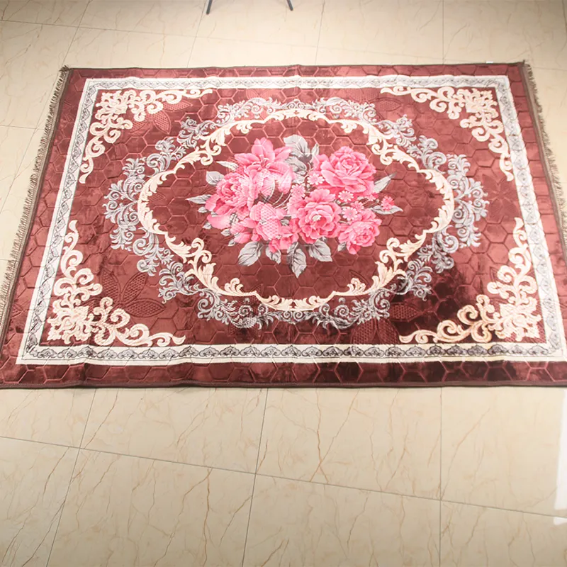 Tapis de luxe salon de chambre à coucher moderne, tapis imprimé à franges super doux et confortable salon tapis persan