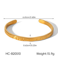   Bracelet jonc minimaliste en acier inoxydable plaqué or 18 carats pour unisexe, motif géométrique avancé, cadeau tendance