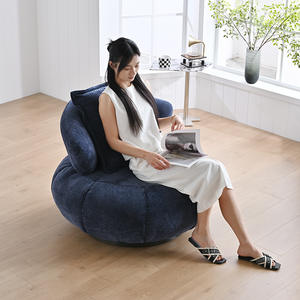 Fauteuil pouf YD-210 ultra doux avec rembourrage, idéal pour salon, chambre, balcon – Fauteuil décontracté en forme de citrouille - Product Image 3