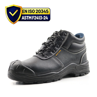Sepatu Keselamatan Kerja Pria OEM S3 Kulit Anti Air Berujung Baja Sepatu Keselamatan Industri Coklat Sepatu Boots Keselamatan Sol Karet Sport