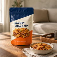 Sachet de mélange de snacks savoureux avec fermeture éclair - Sac alimentaire personnalisé en VMPET haute barrière, de qualité alimentaire, à fond stable