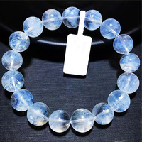 Bracelet en Quartz Bleu Aiguille de Madagascar Naturel Premium, Bijou de Collection en Pierre Précieuse pour Collection et Cadeau de Luxe