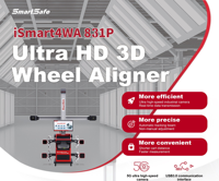 LAUNCH Smartsaft X86 PRO Machine d'alignement de roues de voiture avec caméra laser 3D, système de suivi automatique et partage multi-stations