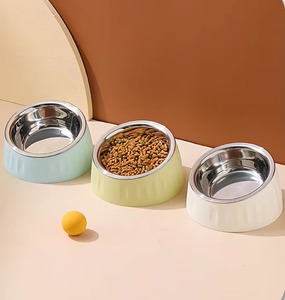 Distributeur automatique de nourriture pour animaux de compagnie à gravité, double gamelle en acier inoxydable surélevée et antidérapante pour chiens et chats, pour petits chiens et chiots, OEM - Product Image 4