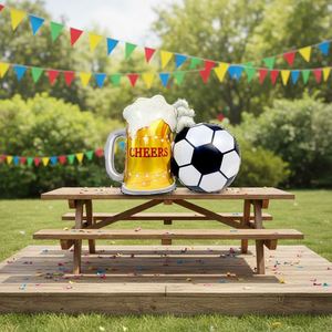 Gold Party Cup Foil <b>Balloon</b> 22 Inch-Beer Mug Shape Customizable Reusable Football Theme Party Decoration Birthday Supplies - Product Image 1