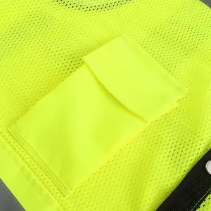 ANSI/ISEA Clase 2 construcción carretera advertencia ropa de trabajo uniforme reflectante Hi Viz cremallera Multi-Bolsillo Chaleco DE SEGURIDAD DE MALLA Chaleco