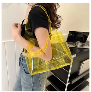 กระเป๋าสะพายไหล่กันน้ำทำจาก PVC ใสสีดำสีขาวลูกกวาดขนาดเล็กโลโก้ออกแบบได้ตามต้องการ - Product Image 1