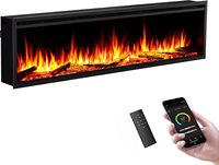 Kalsubo Cheminée électrique intelligente encastrable murale de 72 pouces de large, chauffage 750W 1500W, lit de braises multicolore, commande vocale