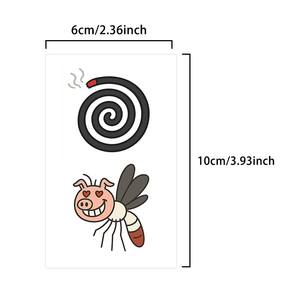 Tatuaggi temporanei colorati adesivo divertente bobina di zanzara e testa di maiale carino cartone animato tatuaggio impermeabile per la gamba del braccio del viso - Product Image 2