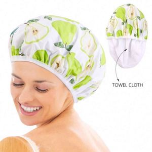 Bonnet de Douche Imprimé Motif Beauté en Gros, Double Couche EVA Imperméable Unisexe avec Bande Élastique, Quotidien Quatre Saisons - Product Image 1