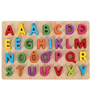 Juguete educativo Educativo Temprano Letras de madera Niños Árabe Camboyano <span class=keywords><strong>Ruso</strong></span> <span class=keywords><strong>Español</strong></span> Montessori Rompecabezas Alfabeto de madera vietnamita Tablero de rompecabezas - Product Image 2
