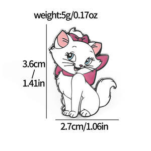 卡通人物玛丽猫胸针可爱猫咪金属徽章包袋配件合金滴油别针装饰 - Product Image 6