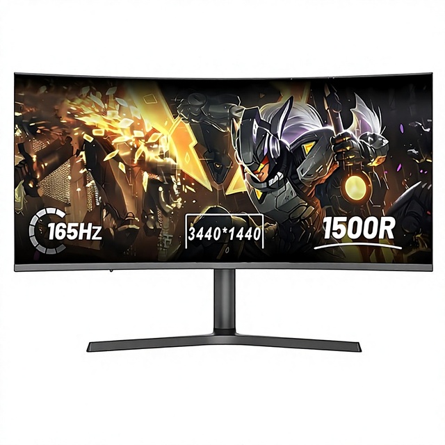 34-inch 4K 165Hz 2ms Response Tension Nightmare Panel LED Backlight Curved Gaming Monitor Lift-and-Tilt for Stock Trading Office