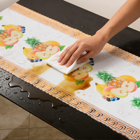 Nappe de table en plastique personnalisée imprimée couleur pour événements, mariages et fêtes, bordure dorée 50 cm de large, imperméable et anti-poussière, modèle 2026, best-seller