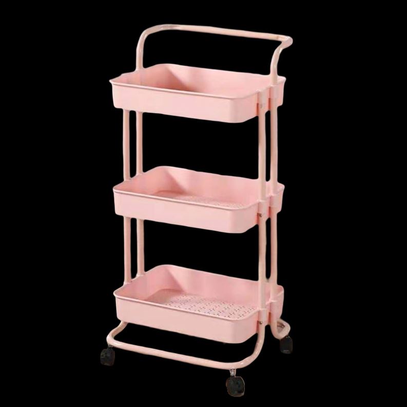 Low Price Wholesale Durable 3 Layer Roll Cart Plastic Bucket Beauty Salon Trolley With 4 Wheels