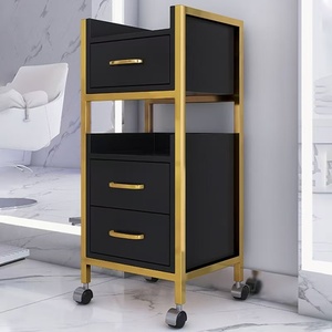 Carrello da Salone Moderno Ecologico in Legno con Cassetti e 4 Ruote, per Soggiorno, Bagno, Centro Estetico e <span class=keywords><strong>Officina</strong></span> <span class=keywords><strong>di</strong></span> Pedicure - Product Image 1