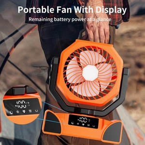 Ventilateur de table portable rechargeable avec écran tactile numérique, ventilateur de refroidissement intégré et batterie externe de 20000 mAh pour le camping en extérieur - Product Image 2