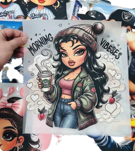 Vinilos Adhesivos de Silicona Duraderos para Tazas, con Diseño de Niña Afroamericana, Oración Cristiana y Alfabeto, Resistentes al Agua y a los Rayos UV, Listos para Aplicar - Product Image 3