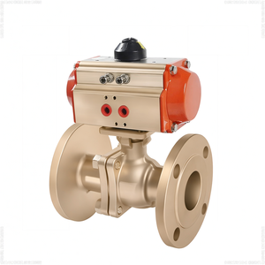 Válvula de Bola de Acero Inoxidable de 2 Vías con Brida de PTFE, Accionamiento Neumático, Ventana de 90 Días, Alto Rendimiento, COVNA - Product Image 1