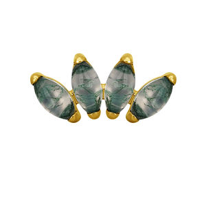 Lotus Wholesale G23 Titane Sertissage griffe Agate mousse Vis à filetage interne Labret Piercing corporel Bijoux fins - Product Image 5