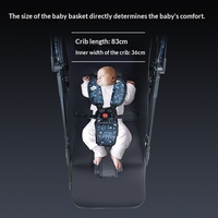 Poussette bébé en métal, haute vue, pliable à 70%, adaptée à toutes les saisons, 0-6 mois, capacité de charge 15 kg, compatible avion, chariot pour enfants