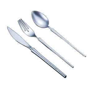 Sang trọng sáng 304 thép không gỉ Flatware Set mạ bạc trở lại trường Bộ đồ ăn - Product Image 5