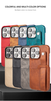 Étui en cuir véritable pour iPhone 15 Pro Max Coque arrière pour iPhone 15 Pro Case