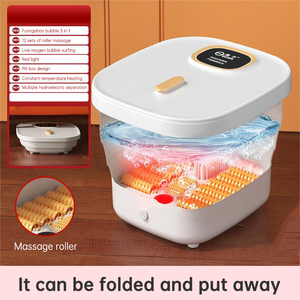 Masajeador Eléctrico de Calor Plegable, Baño de Pies Automático, Masaje para Pedicura, 6 Ruedas