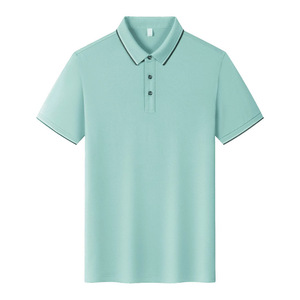 Customized Polo Shirt Solid Color Polyester Short Sleeve Contrast Trim Daily Wear - Product Image 3