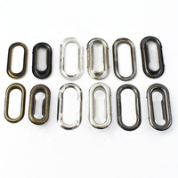 Meetee BK070 8-30mm DIY buatan tangan aksesori sabuk bagasi dekoratif lubang kancing tidak berkarat Oval padat tembaga keling berongga