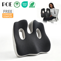 Coussin de siège en mousse à mémoire de forme 55D avec trous d'aération, antidérapant, respirant, soulagement pour temps chaud
