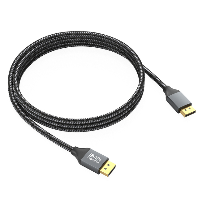 40Gbps DP 2.1 16K Nylon Jacket  Cable 3FT 6.6FT 10FT Compatible G Sync Gaming Monitor 5090/7900XTX for Computer Use