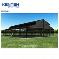 Carpa de Techo Alto Negra KENTEN, Carpa Convertible de Lujo para Bodas, Carpa Grande y Resistente de 40x60