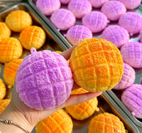 Jouets Squishy ASMR en forme de boules croustillantes, de pain ananas, de croissant et de bloc de burger, jouets anti-stress pour enfants de 5 à 7 ans