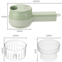 Ensemble de coupe-légumes électrique 4-en-1 sans fil portatif, hachoir à ail, hachoir à aliments, hachoir à viande, éplucheur et trancheur