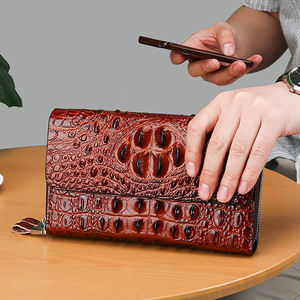 Nuevo Estilo de Bolso de Mano para Hombre, Piel Sintética con Patrón de Cocodrilo, Doble Cremallera, Gran Capacidad, Bolso de Mano Informal de Moda, Moderno para Hombre - Product Image 3