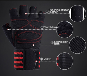 Gants d'entraînement à demi-doigts pour hommes femmes gants de gymnastique antidérapants pour soutien du poignet pour le cyclisme d'haltérophilie - Product Image 3