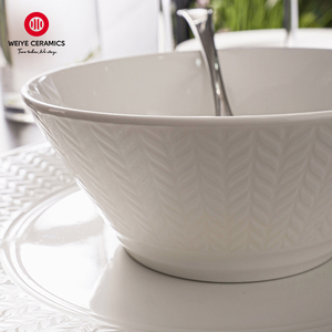 Cuencos blancos con borlas WEIYE, cuencos redondos <span class=keywords><strong>de</strong></span> porcelana para cena, <span class=keywords><strong>arroz</strong></span>, <span class=keywords><strong>sopa</strong></span>, ensalada, cerámica, logotipo personalizado, <span class=keywords><strong>restaurante</strong></span>/4/4, 5/5/6/7/8/9 pulgadas, cuencos blancos - Product Image 3