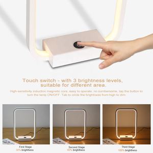 Lámparas de mesa decorativas modernas LED táctil regulable lámpara de escritorio blanca lámpara de mesa nórdica moderna con USB para sala de estar hogar dormitorio - Product Image 6