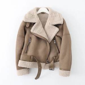 <span class=keywords><strong>Chaqueta</strong></span> de Mujer Personalizada de Piel de Cordero Genuina, <span class=keywords><strong>Chaqueta</strong></span> de Invierno de Manga Larga con Cremallera y Ajuste Entallado - Product Image 4