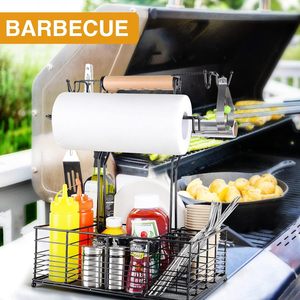 Oniya BBQ Picnic Utensilio <span class=keywords><strong>Caddy</strong></span> con soporte para toallas de papel Accesorios para barbacoa Herramienta para asar Organizador de almacenamiento - Product Image 3