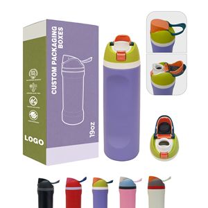 Vaso Térmico Personalizado con Logotipo, Libre de BPA, de Acero Inoxidable, Aislado, Botella de Agua Deportiva de Doble Pared con Tapa y Pajita - Product Image 1