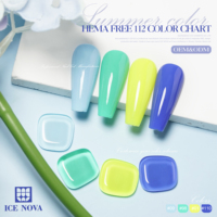 Kit de vernis gel bleu avec carte de couleurs gratuite, 6 couleurs, vernis à ongles UV en gel, boîte de vernis gel UV à retirer par trempage, OEM ODM, marque privée, vente en gros