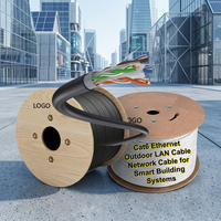 Cable Ethernet Cat6 para Exteriores, Impermeable, UTP, FTP, SFTP, Blindado, 305m, Cable de Red de Cobre Sólido CCA para Sistemas de Edificios Inteligentes